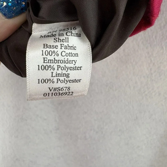 Coldwater Creek Women’s 14 Dark Pink Tonal Embroidered Button Front Lined Jacket - Picture 7 of 7